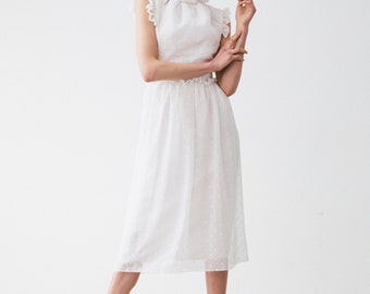 White Silk Chiffon Dress - White - Silk Chiffon Dress - Silk Chiffon