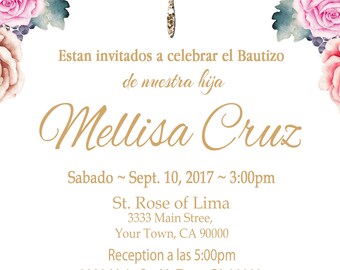 Invitacion de Bautizo para Cuates o indivudual Imprima en casa