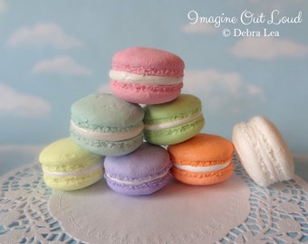 FAUX MACARON SEVEN Pastel Flavors Fake Macaron Macaroon Cookies Food Prop Photo Pastel Kitchen Decor Display Fake Food
