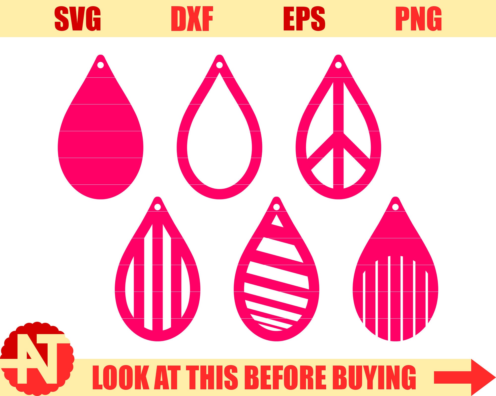 Download Tear drop SVG Pendant SVG Dangle earrings svg Leather earning