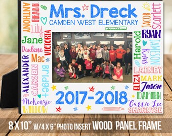 Teachers gift - teacher student names personalized class photo frame MFMD-002