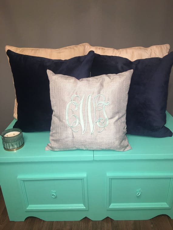 Monogram pillow. Monogram sham. Monogram pillow case. Custom