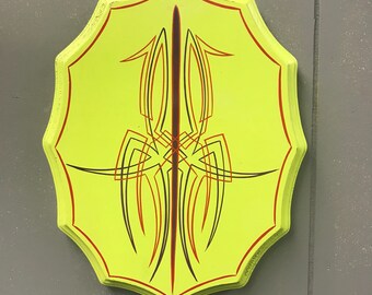Pinstriped wooden plaque