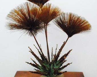 Alfred Steck Mid Century Modern Brutalist Brass Urchin Spore Spray Sculpture Like C Jere