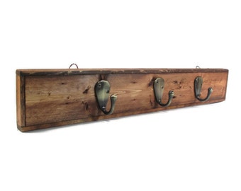 Reclaimed Wood Coat Rack or Bathrom Towel Rack - Industrial Decor - Rustic