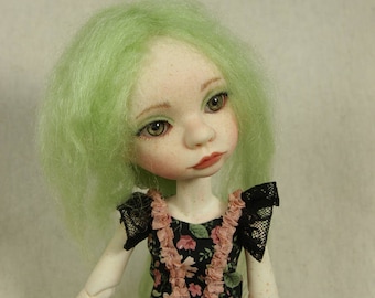OOAK doll, BJD Leonie, little green fay, art doll full set, Artist doll BJD by miradolls, slim YoSD 1/6