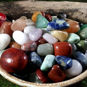 1/2 pound tumbled stone mix bag of tumbled assorted rocks polished rock tumbled crystals bulk assortment mixed tumbles crystal collection