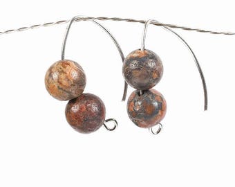 red agate earrings, red earrings, agate earrings, red agate, Mexican agate, silver earrings, silver ear hooks, modern design earrings
