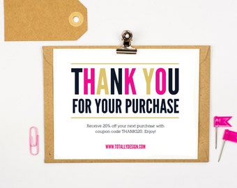thank you for your order card
