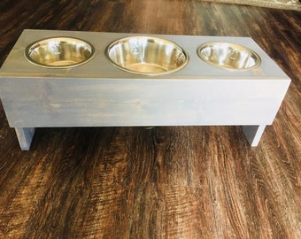Three Bowl Pet Feeding Station, Dog bowl, Cat bowl