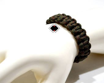 paracord survival bracelet wetland camo handmade in USA
