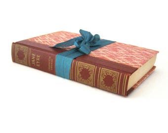 Jane Eyre by Charlotte Bronte, Books Inc.Art Type Edition, Red Home Decor, Gothic Novel, Goth Wedding Gift, The Worlds Popular Classics