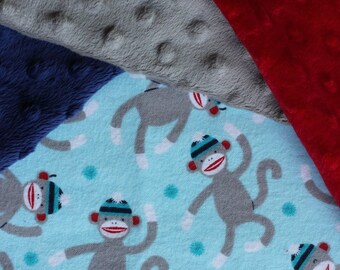 Sock Monkeys in Hats Baby Blanket