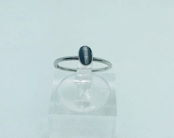 •HOWLITE - PORTAL• serrated bezel silver ring (size 7.75)