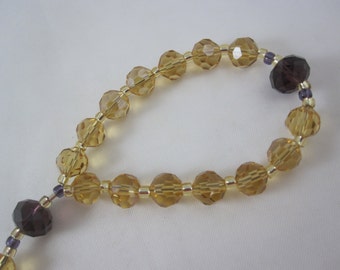 Amber and Purple Chinese Crystal Prayer Chaplet