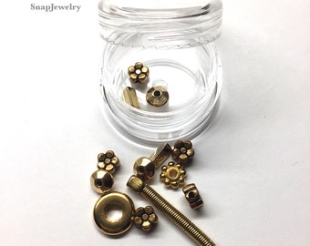 DIY Snap Jewelry: Tiny Brass Found Objects & Beads to Make DIY Snaps with Apoxie Sculpt, Embellishments Mix