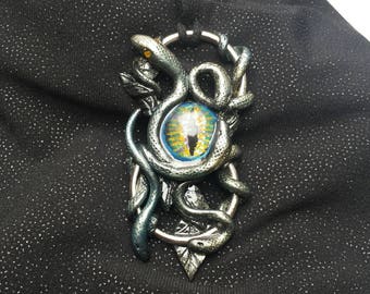 Pendant "Mystic Medusa" snake-studded necklace