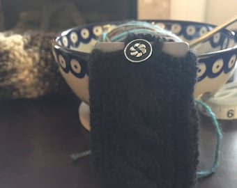 Black hand knit gift card holder