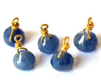 Gorgeous 1 tiny blue Sapphire onion on vermeil wire
