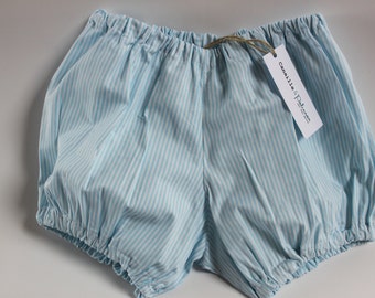 Baby bloomers / / blue and white striped cotton