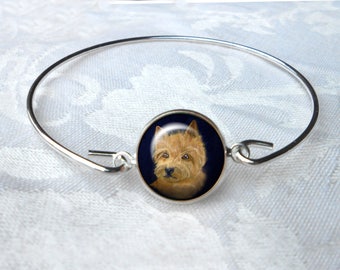 Norwich Terrier Bangle Bracelet ~ Girlfriend Gift ~ Wire Bangle ~ Dog Jewelry ~ Norwich Terrier ~ Trendy Jewelry