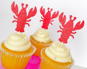 Lobster Cupcake Toppers | Cupcake Toppers | Summer Birthday Party | Nautical Birthday Party | Birthday Party | Cupcakes | Lobster Bake