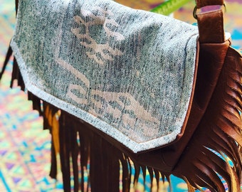 Custom Wrap Scrap Fringed crossbody bag