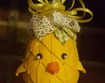 Handmade Quilted Chick Ornament