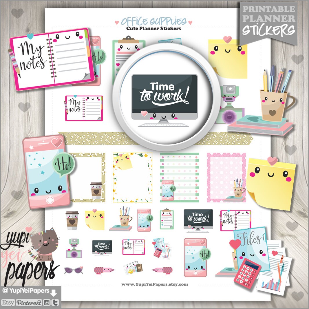 office stuff stickers planner stickers office supplies
