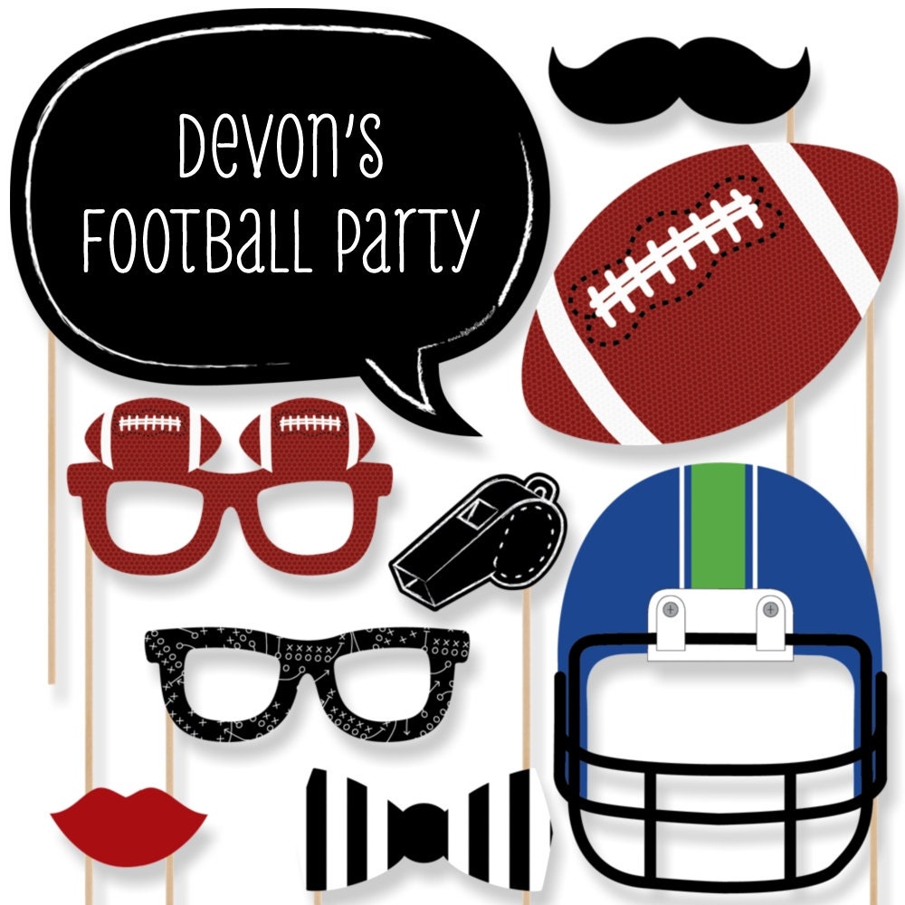 Football Photo Booth Props Football Photobooth Kit with