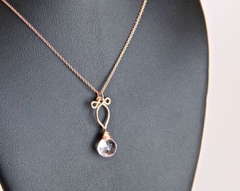Petite Arabella - Amethyst, 14k Rose Gold Filled Necklace