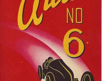 Vintage Auto No 6 Windsor Broom Co. Original Lithograph Broom Label, 1930s