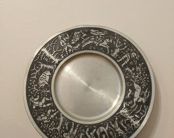 Munchen Germany Pewter Plate by German artist L. Mory
