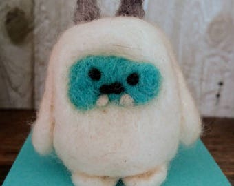 Needle Felt Abominable Snowman Ornament. Yeti Christmas Ornament. Snow Monster.