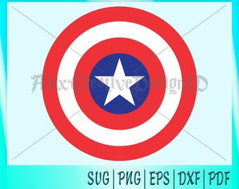 Captain America Logo, Superhero SVG, Captain America SVG, Captain America Sheild, Silhouette Cutting file, eps, svg, dxf , Avengers