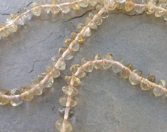 Citrine Rondelles, Citrine Beads, 14 inch strand, 6mm approx.