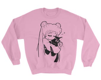 SAILOR MOON - Oversized Sweater, anime, Usagi, Luna, kitty cat, Serena
