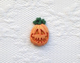 Jack-o-Lantern Glitter Pumpkin Halloween Fall Lapel Pin