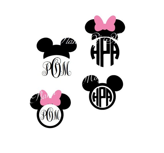 Mickey Mouse SVG File, Mickey Mouse Monogram, Minnie Mouse ...