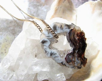 Hailey, Geode Slice Necklace