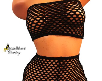 Net 2pc Set - Exotic Dancewear - Stripper Outfits - Lingerie