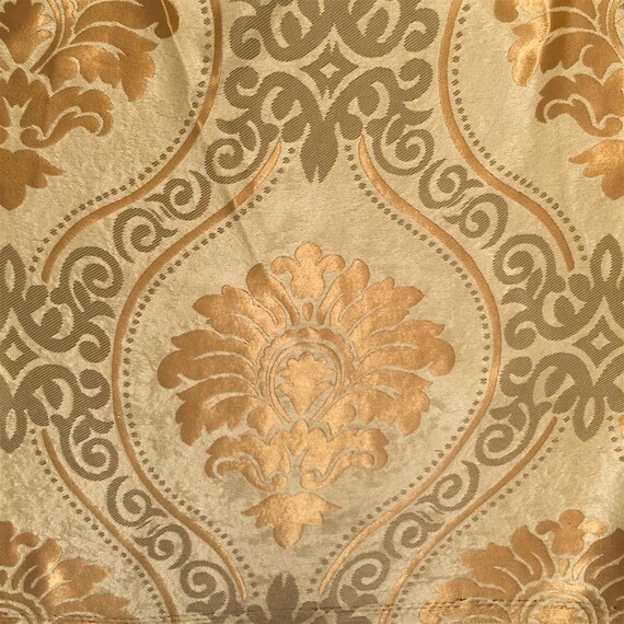 Gold Velvet Jacquard Damask Fabric 118'' Wide sold By