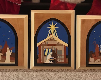 Three piece nativity scene