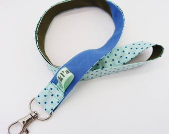 Key, Khaki and blue cord