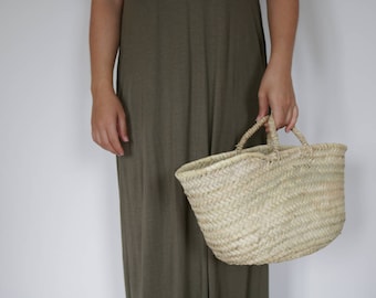 Strohkorb, mittlerer Größe, Stroh Tasche, Strandtasche, Aufbewahrungskorb, Markt-Tasche, panier Paille, Strohkorb, Cesta de Paja, Markttasche.