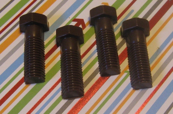 One dozen chocolate bolts carpenter auto builder party favors cupcake toppers