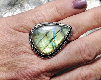 Labradorite Statement Ring - Size 6.5