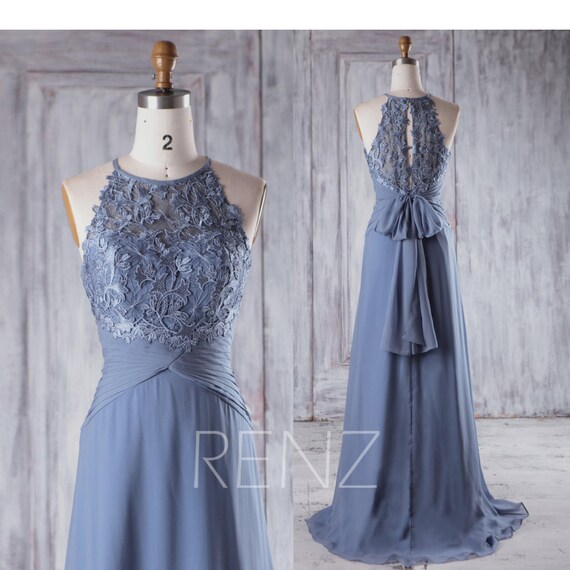 steel blue gown