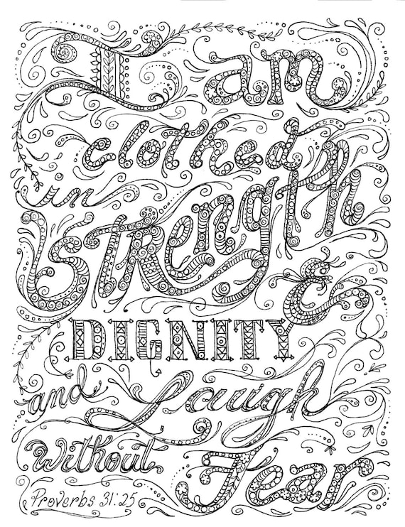 Instant Download Coloring  page  Scripture Art to color  and