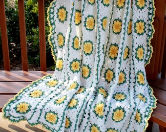 Daisy Afghan Crochet Pattern PDF